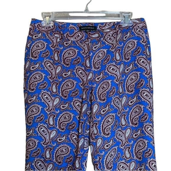 Banana republic Avery paisley cropped pants. Size 2. - Picture 2 of 12